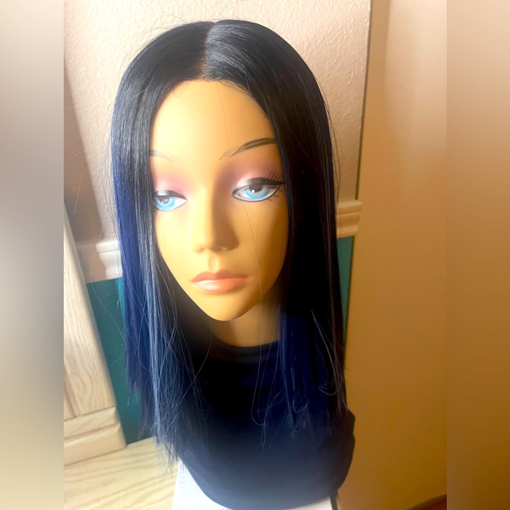 BLUE ASYMMETRICAL & BLUNT BOP WIG